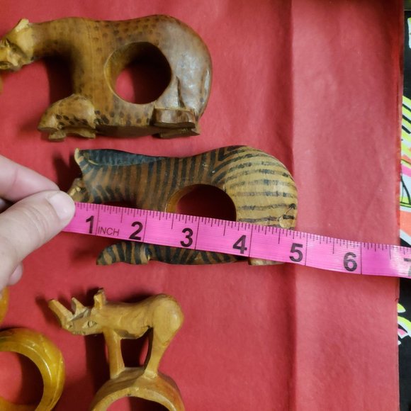 1980s Wood African Elephant + Rhino + multiple Animals From Kenya Africa Hand Ca - Picture 7 of 16